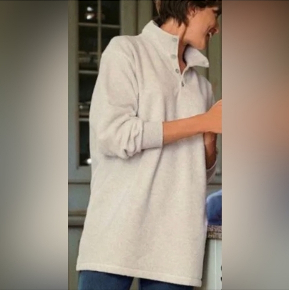 Soft Surroundings Women's CUDDLE PULLOVER Light Gray Size Large - Picture 3 of 16